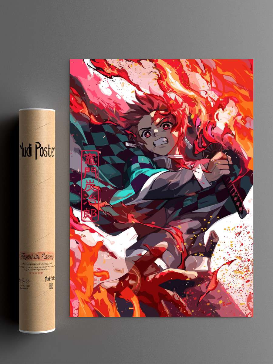 Demon slayer tanjiro Anime Poster Çerçevesiz Yüksek Kalite Anime Duvar Poster