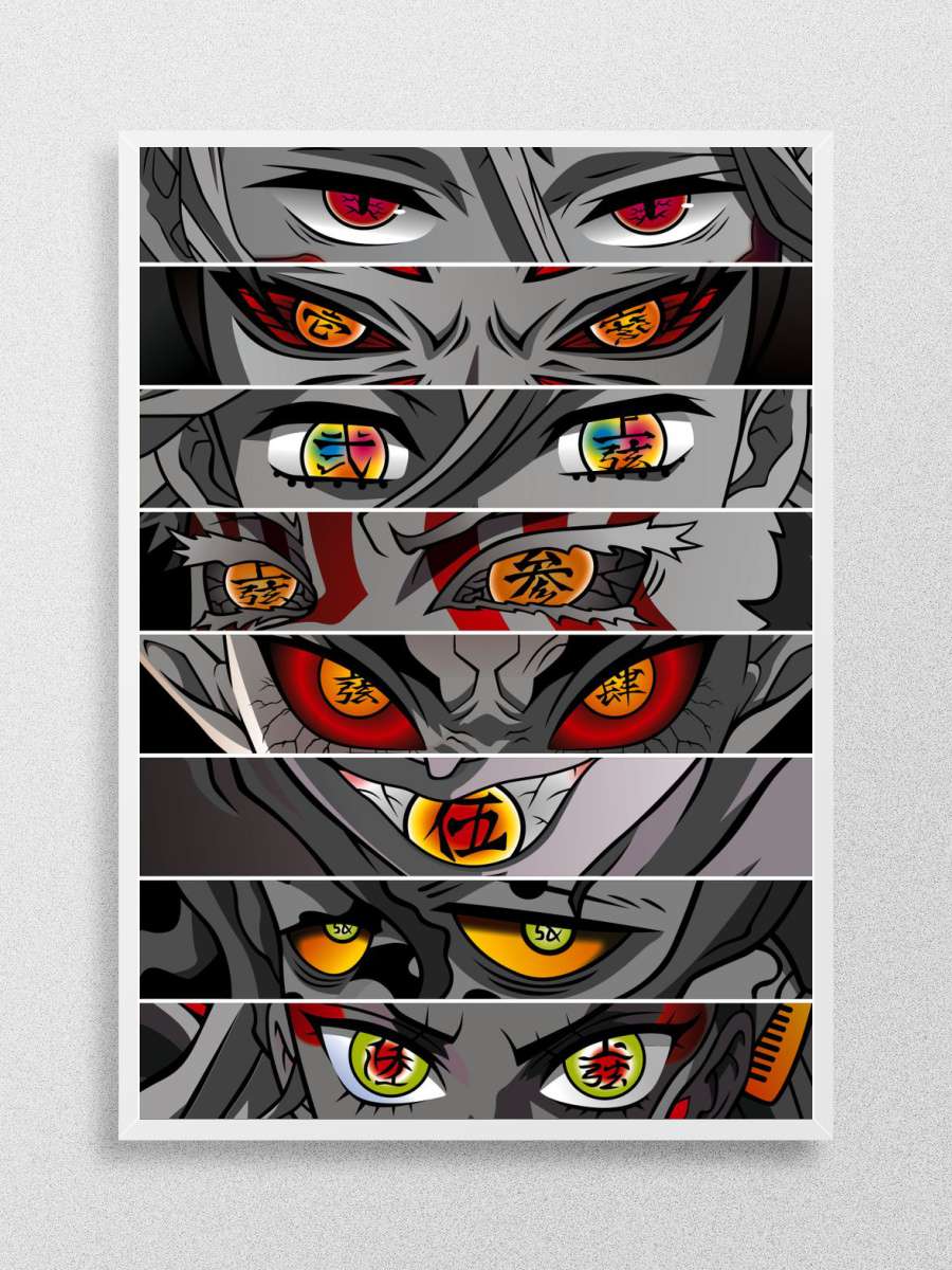 Demon Slayer Upper Moon Anime Poster Çerçevesiz Yüksek Kalite Anime Duvar Poster