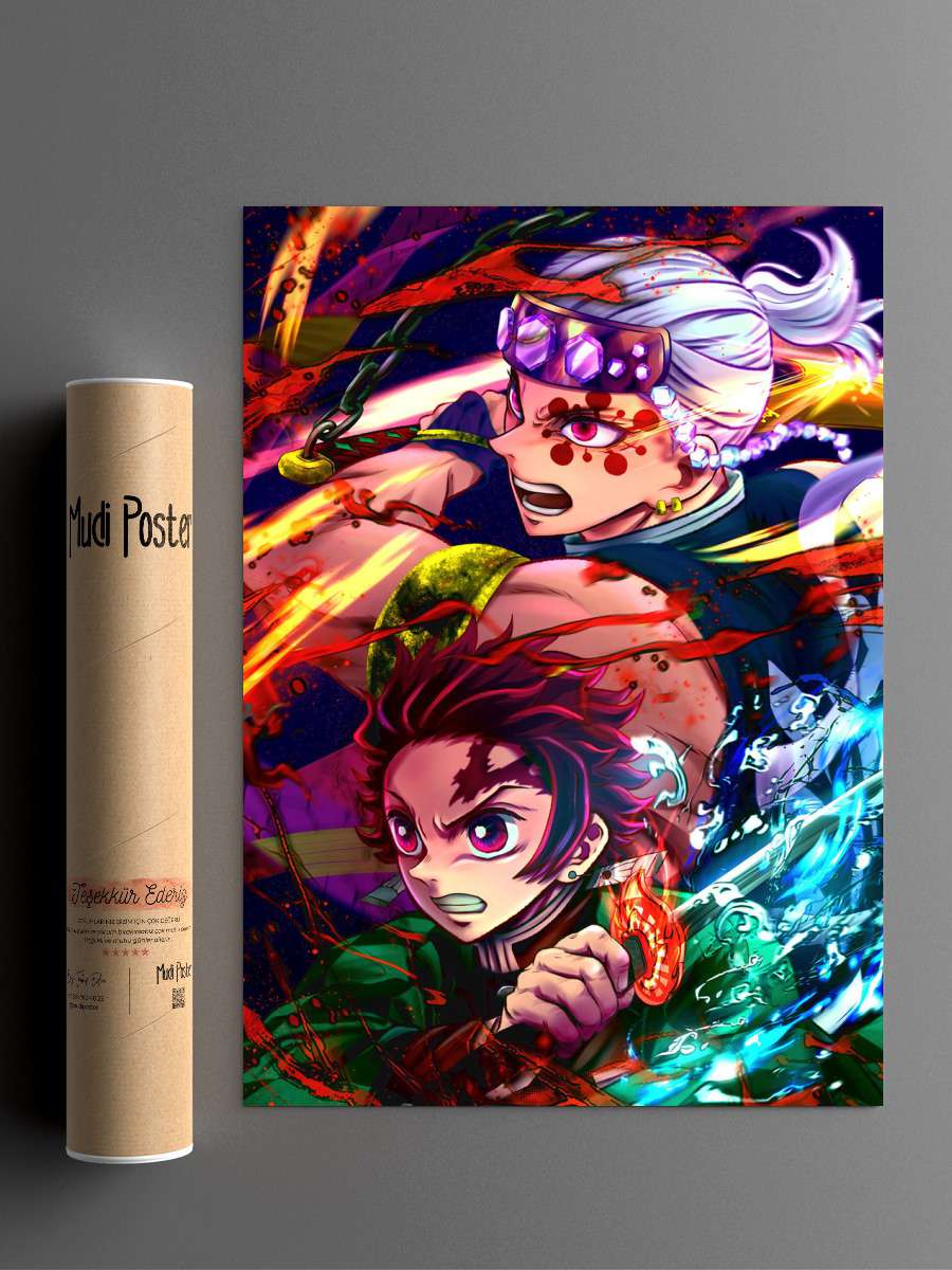 demon slayer uzui tengen Anime Poster Çerçevesiz Yüksek Kalite Anime Duvar Poster