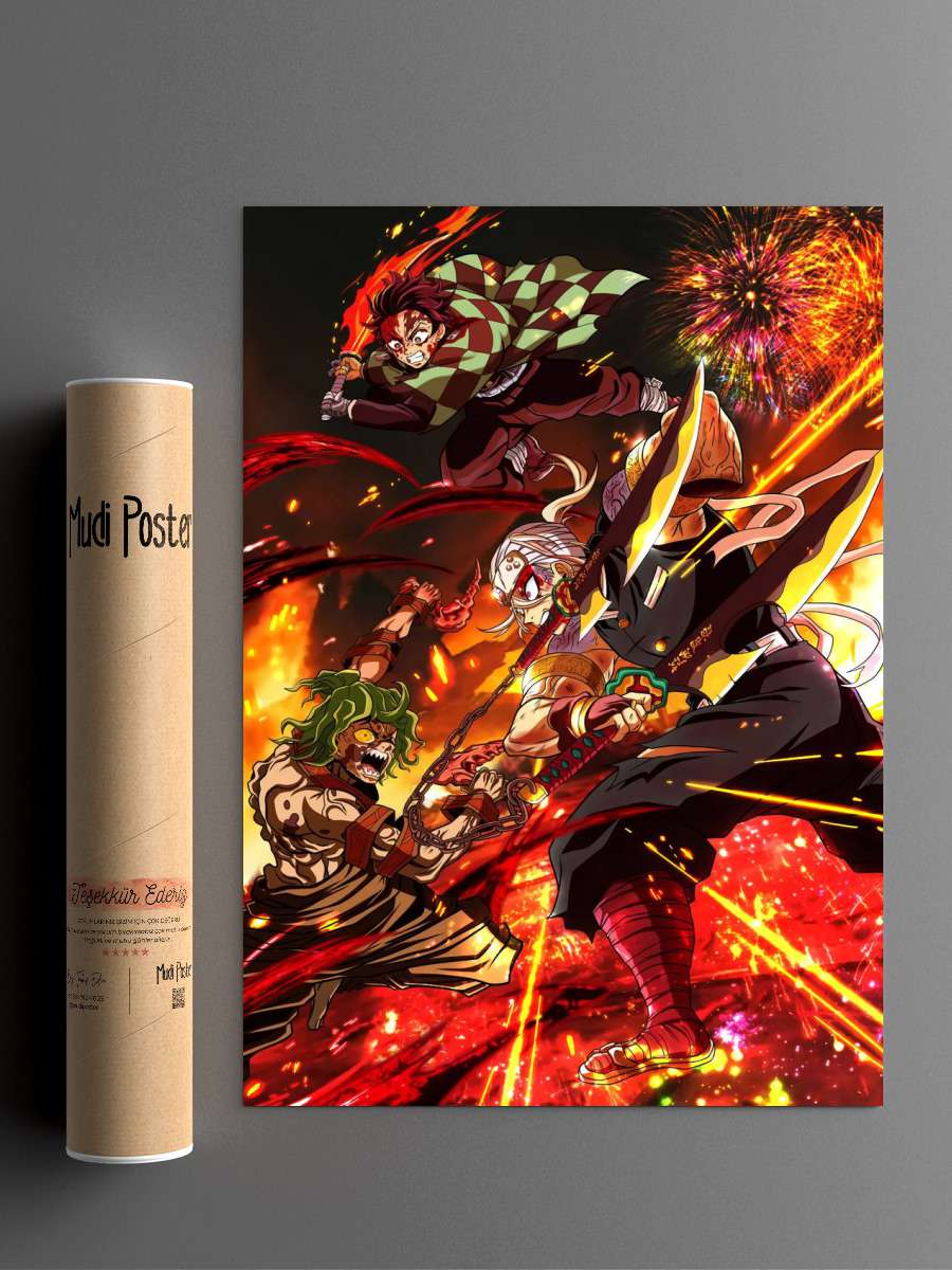 demon slayer uzui tengen Anime Poster Çerçevesiz Yüksek Kalite Anime Duvar Poster