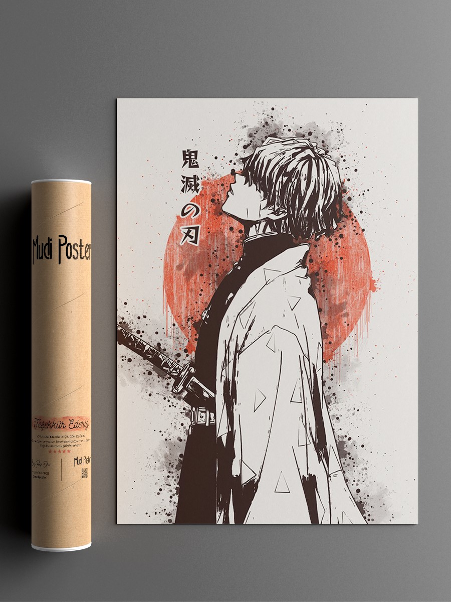 Demon Slayer Zenitsu Anime Poster Çerçevesiz Yüksek Kalite Anime Duvar Poster
