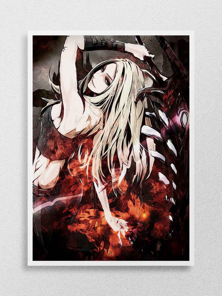 Demon Sword Girl Anime Poster Çerçevesiz Yüksek Kalite Anime Duvar Poster