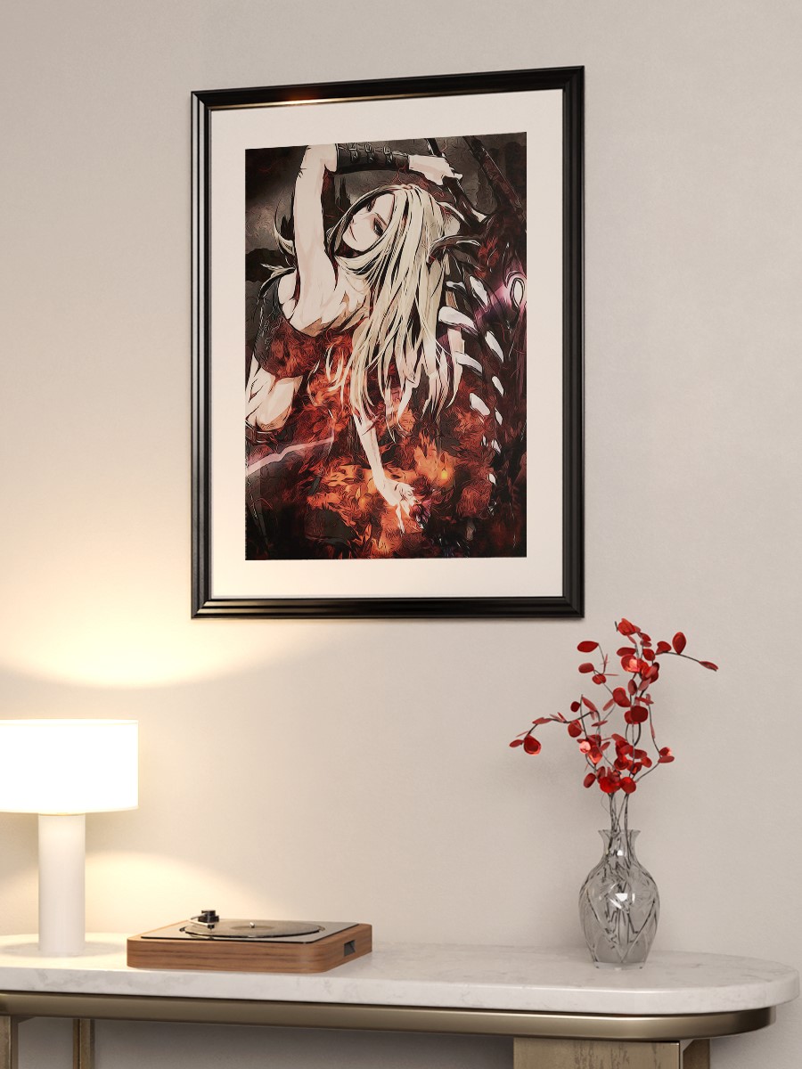 Demon Sword Girl Anime Poster Çerçevesiz Yüksek Kalite Anime Duvar Poster