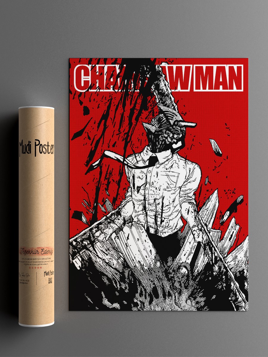 Denji Chainsaw Man Anime Poster Çerçevesiz Yüksek Kalite Anime Duvar Poster