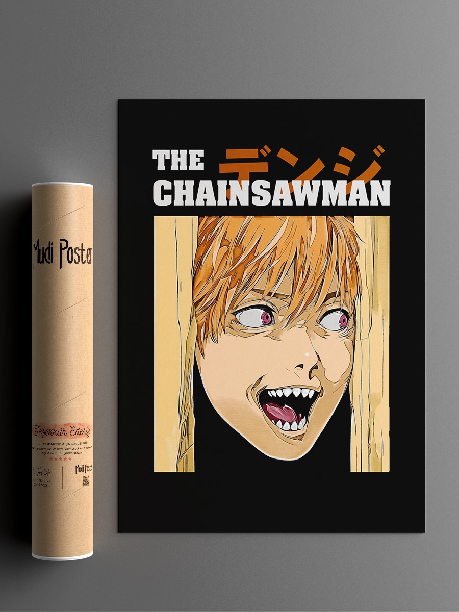 Denji Chainsawman Anime Poster Çerçevesiz Yüksek Kalite Anime Duvar Poster