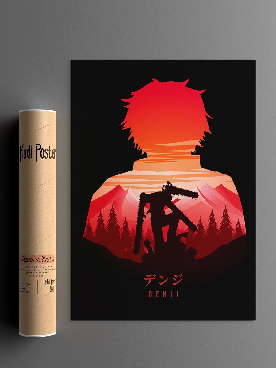 Denji Chainsawman Anime Poster Çerçevesiz Yüksek Kalite Anime Duvar Poster