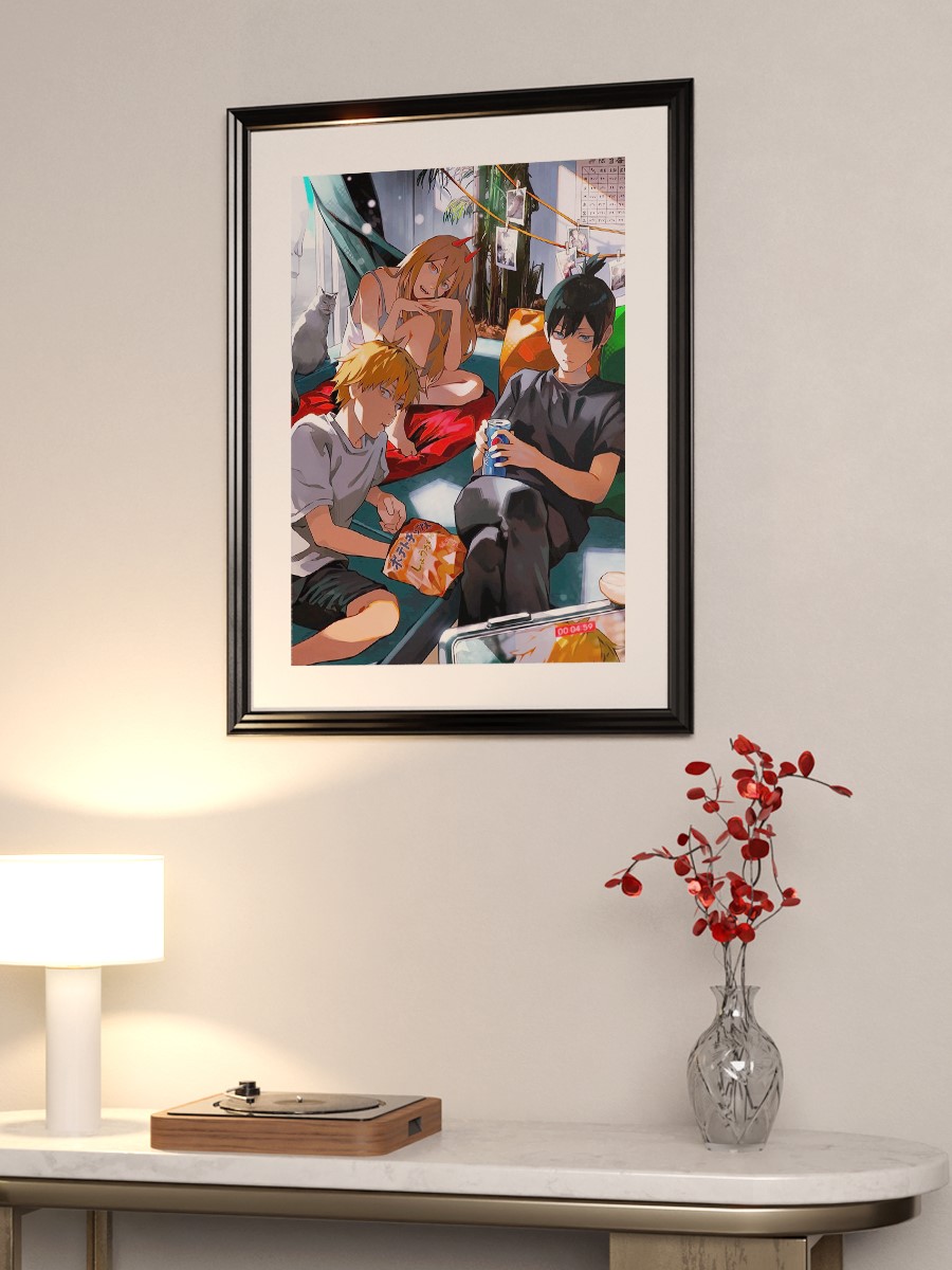 Denji Power Aki Team Anime Poster Çerçevesiz Yüksek Kalite Anime Duvar Poster