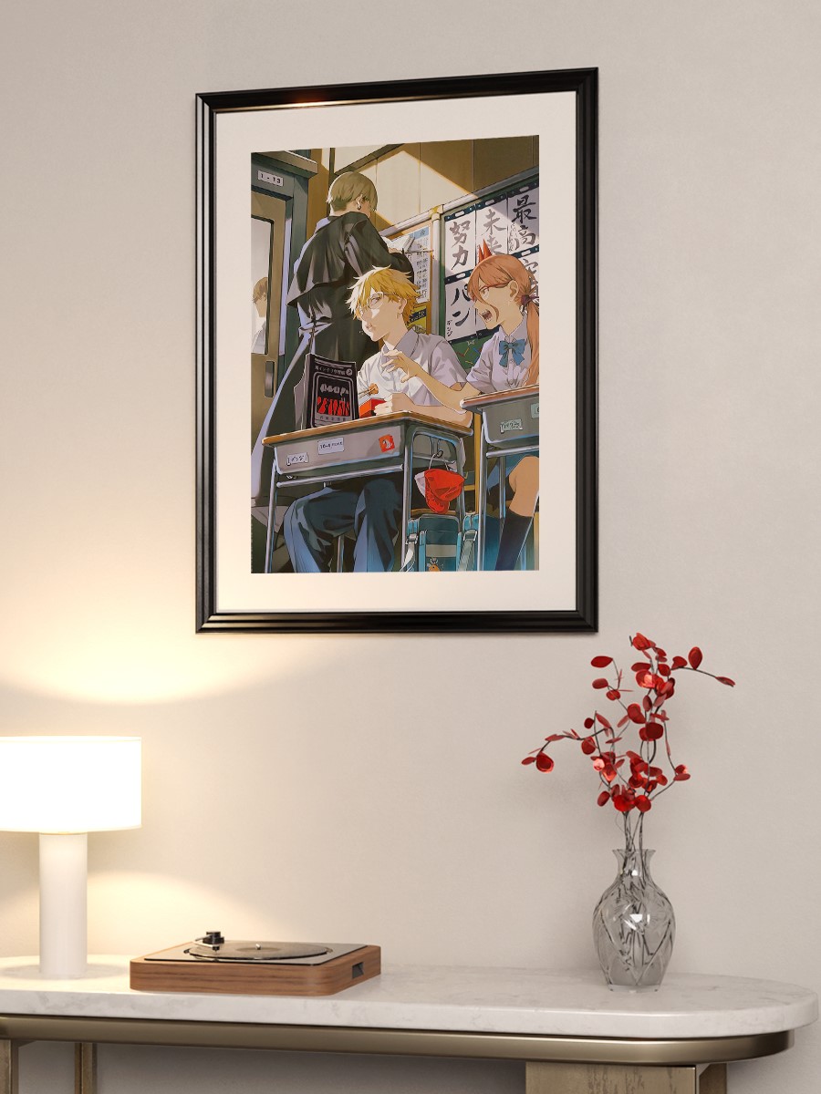 Denji Power School Time Anime Poster Çerçevesiz Yüksek Kalite Anime Duvar Poster