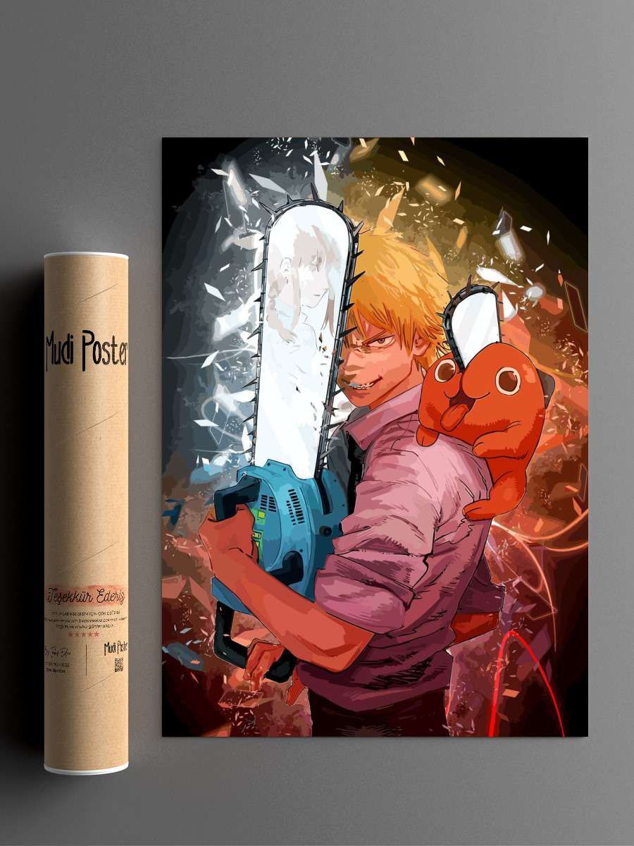 Denji x pochita Anime Poster Çerçevesiz Yüksek Kalite Anime Duvar Poster