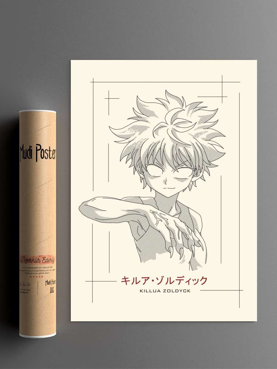 Drawing Killau Zoldyck Anime Poster Çerçevesiz Yüksek Kalite Anime Duvar Poster