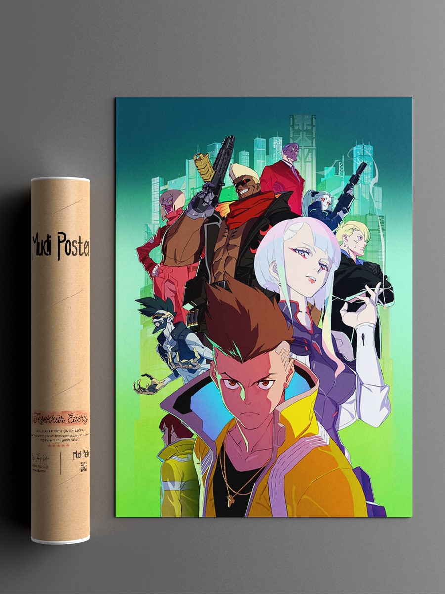 Edgerunners Anime Key Art Anime Poster Çerçevesiz Yüksek Kalite Anime Duvar Poster