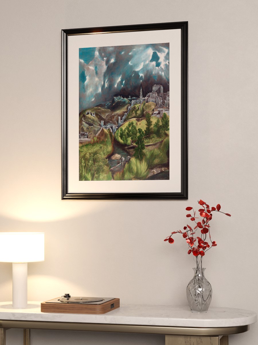 El Greco View of Toledo Tablo Sanatsal Ünlü Ressam Poster Çerçevesiz Yüksek Kalite Poster