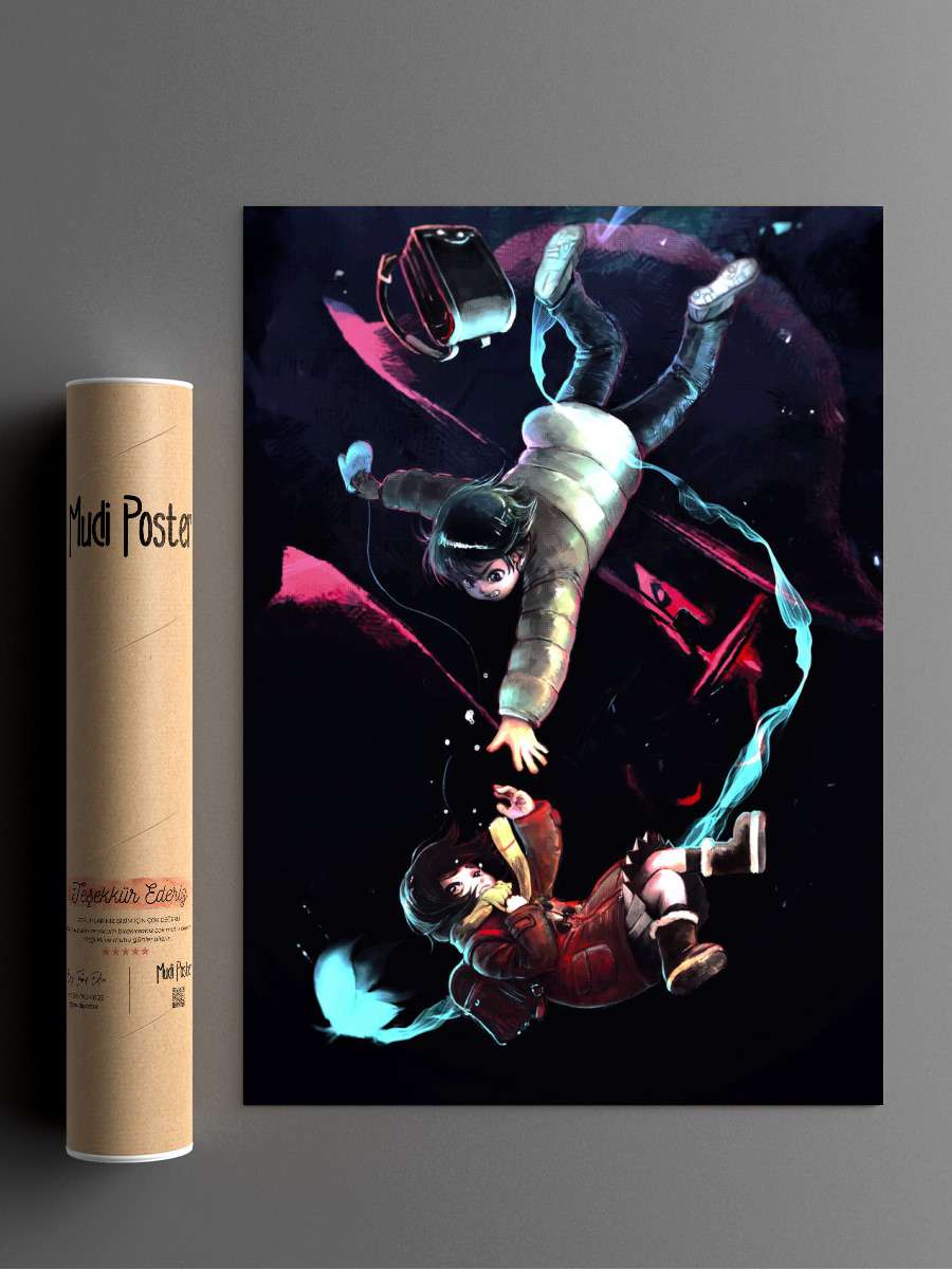 Erased Couple Anime Poster Çerçevesiz Yüksek Kalite Anime Duvar Poster