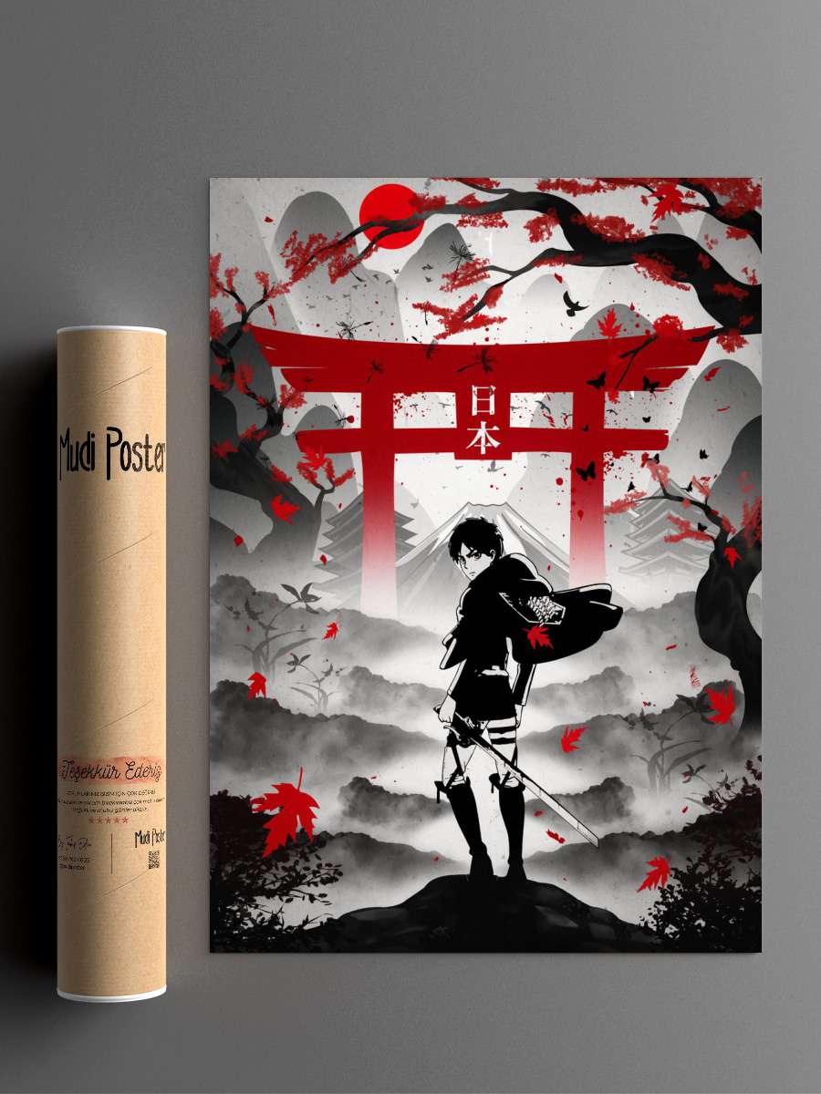 Eren Attack On Titan Anime Poster Çerçevesiz Yüksek Kalite Anime Duvar Poster