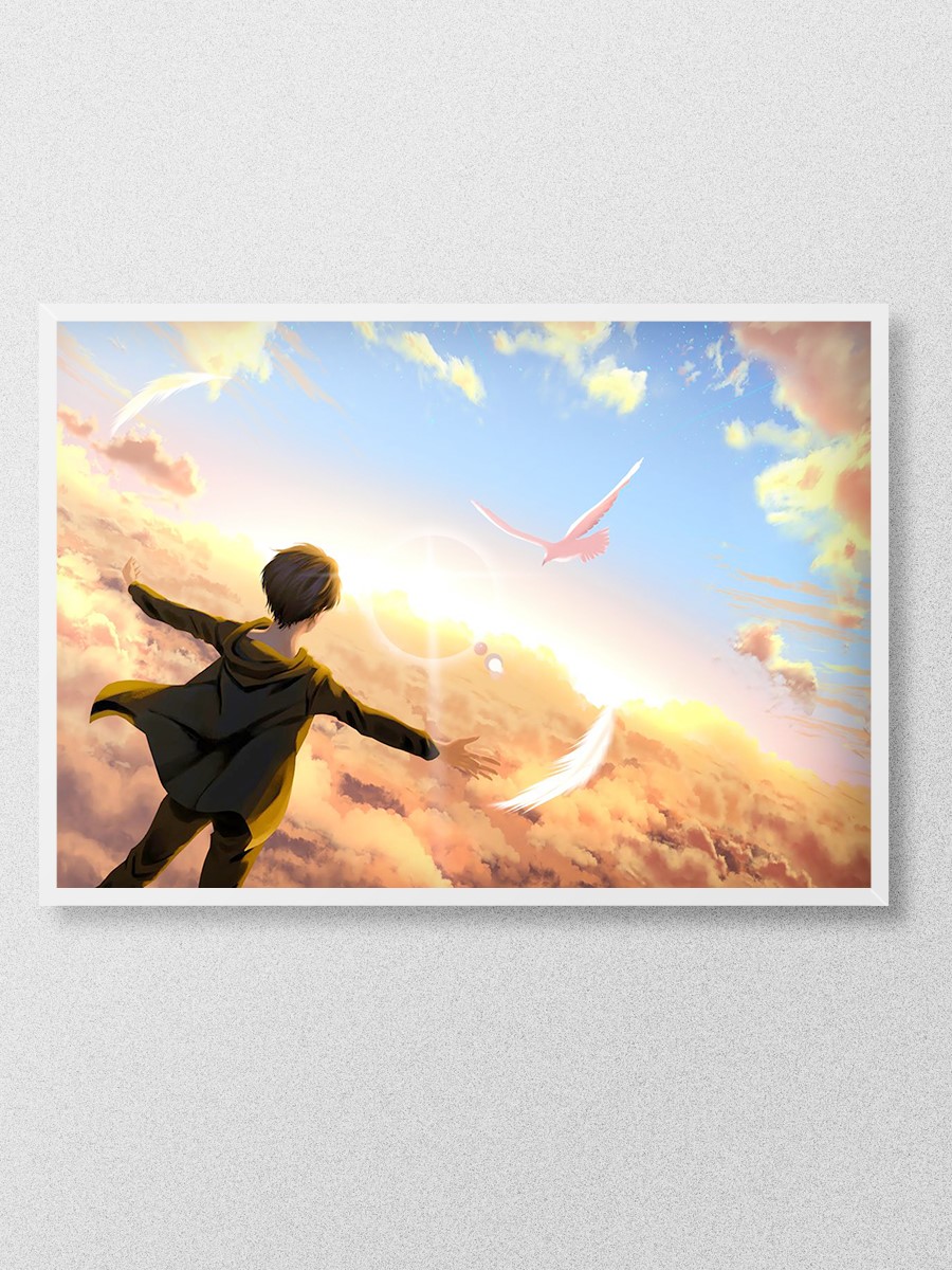 Eren Attack On Titan SNK Anime Poster Çerçevesiz Yüksek Kalite Anime Duvar Poster