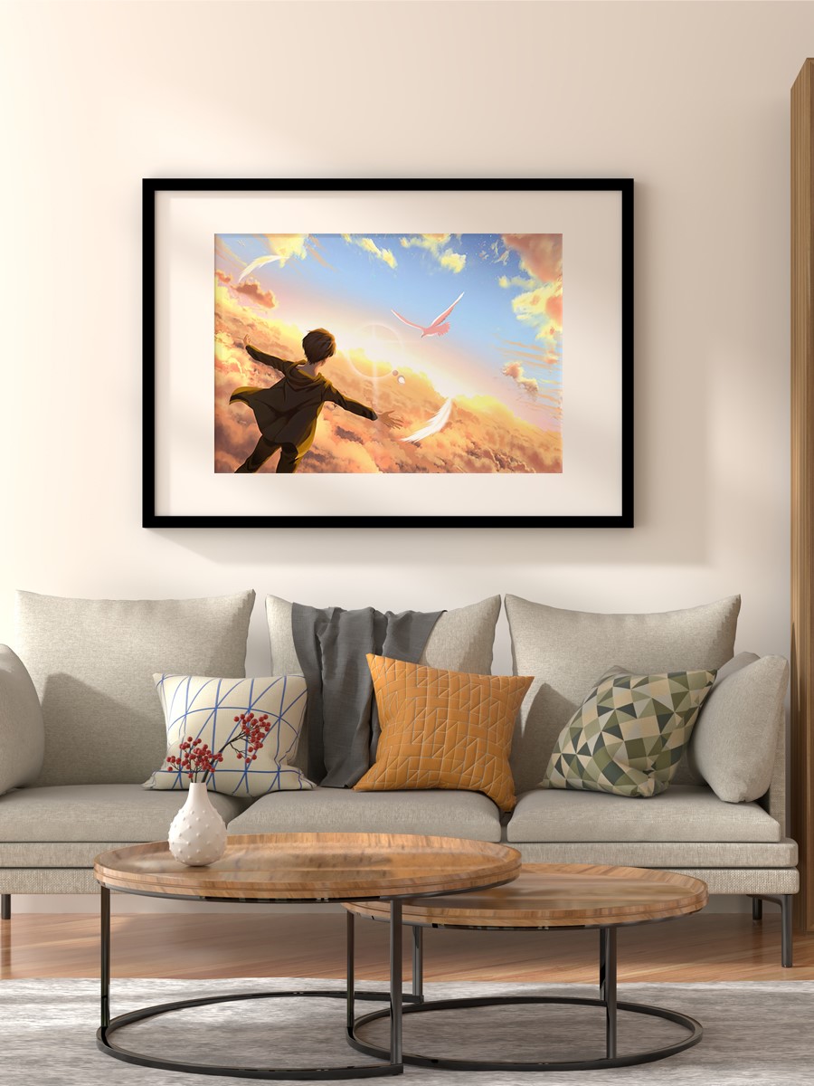 Eren Attack On Titan SNK Anime Poster Çerçevesiz Yüksek Kalite Anime Duvar Poster