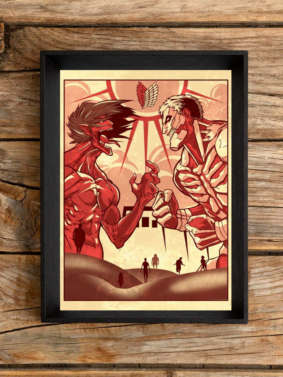 Eren vs Reiner Titans Anime Poster Çerçevesiz Yüksek Kalite Anime Duvar Poster