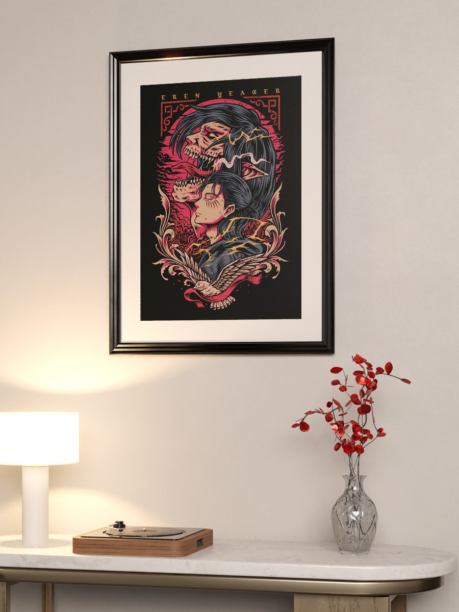 Eren Yeagerr titan Anime Poster Çerçevesiz Yüksek Kalite Anime Duvar Poster