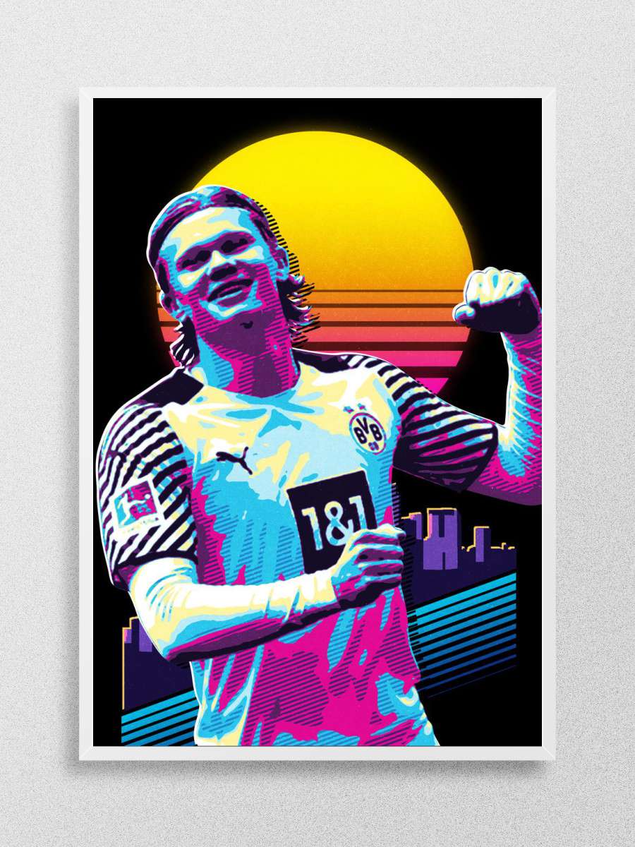 Erling Haaland Futbol Poster Çerçevesiz Yüksek Kalite Futbolcu Duvar Poster