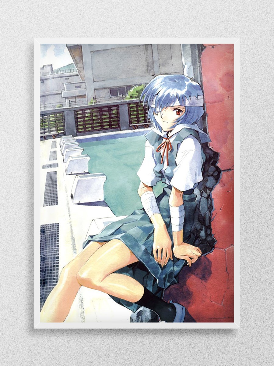 Evangelion Rei Ayanami  Anime Poster Çerçevesiz Yüksek Kalite Anime Duvar Poster