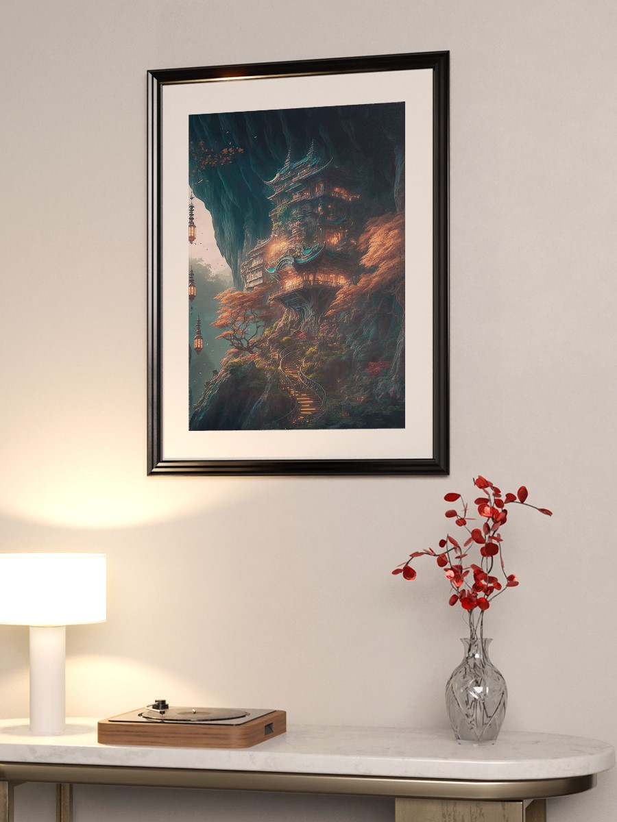 Fantasy Japan House Anime Poster Çerçevesiz Yüksek Kalite Anime Duvar Poster