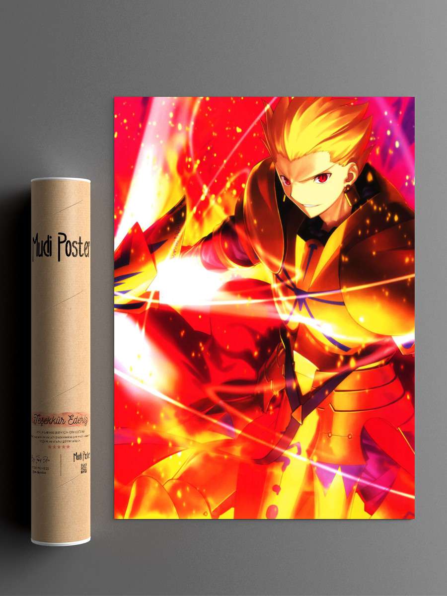 Fate Grand Order Gilgamesh Anime Poster Çerçevesiz Yüksek Kalite Anime Duvar Poster