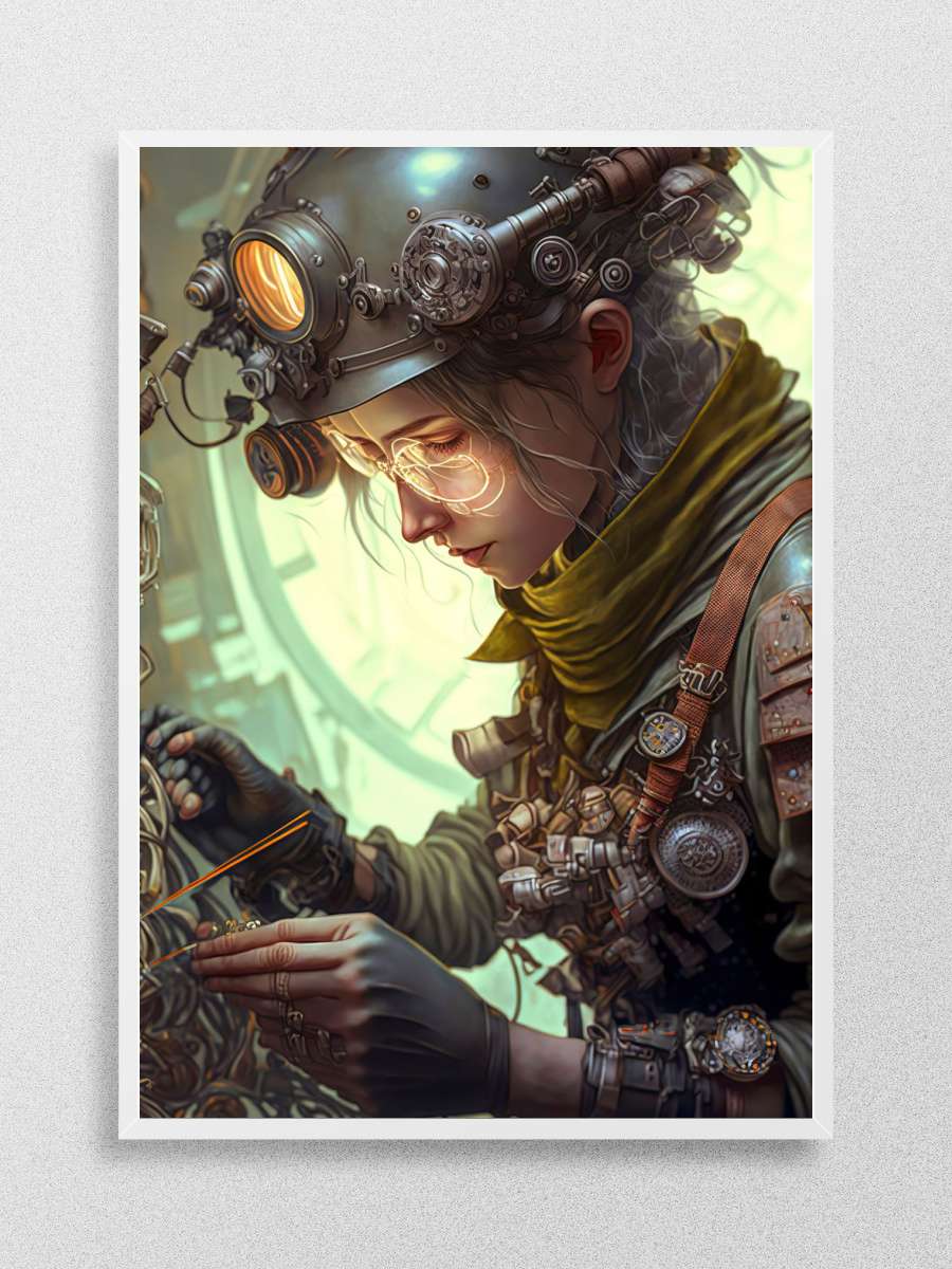 female Steampunk engineer Anime Poster Çerçevesiz Yüksek Kalite Anime Duvar Poster