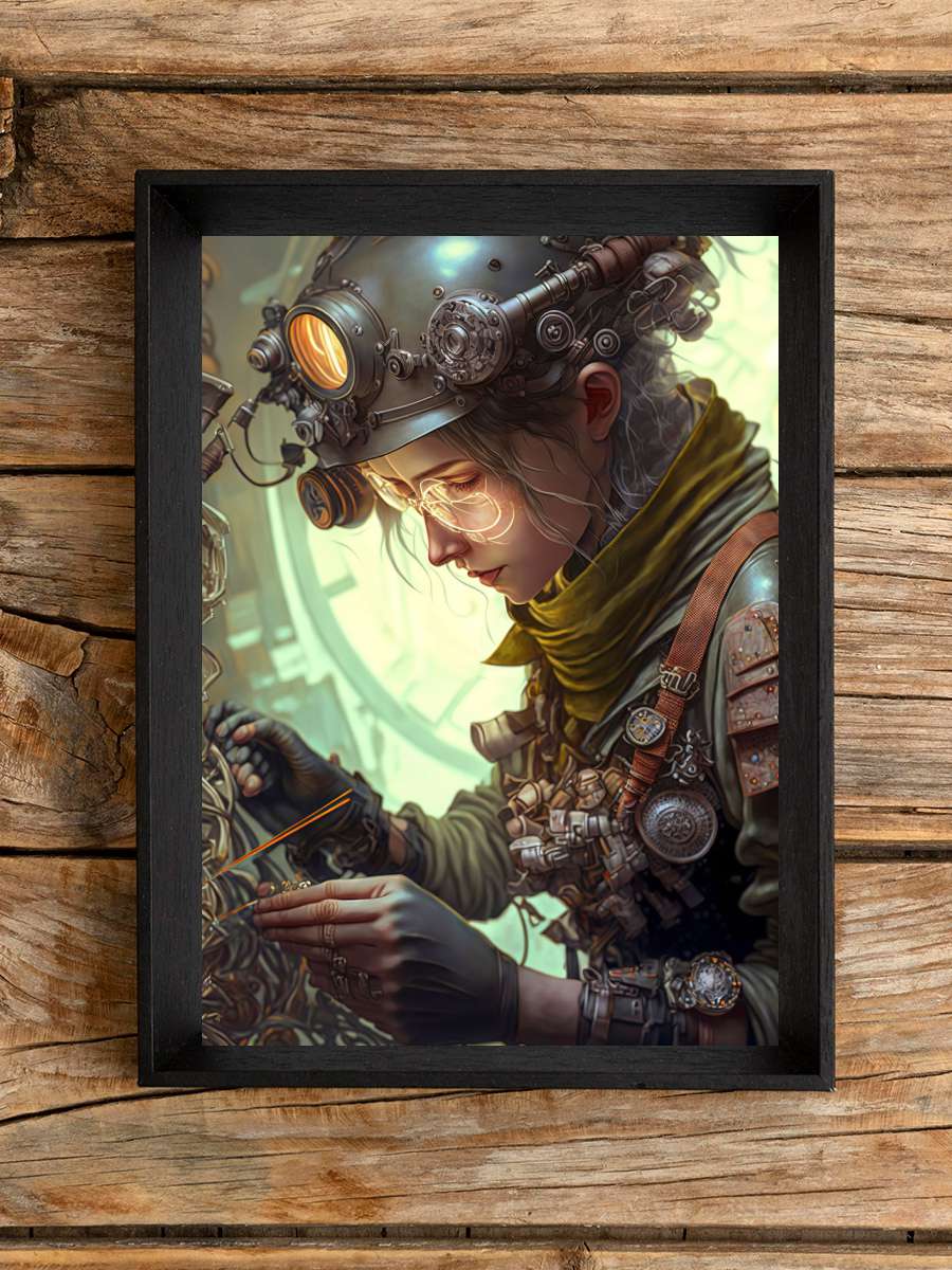 female Steampunk engineer Anime Poster Çerçevesiz Yüksek Kalite Anime Duvar Poster