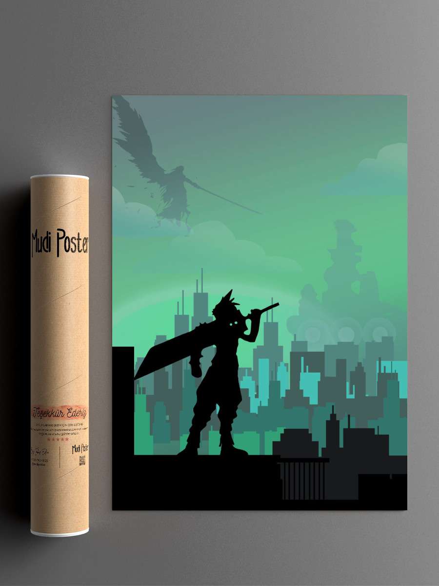 Final Fantasy 7 Cloud Anime Poster Çerçevesiz Yüksek Kalite Anime Duvar Poster