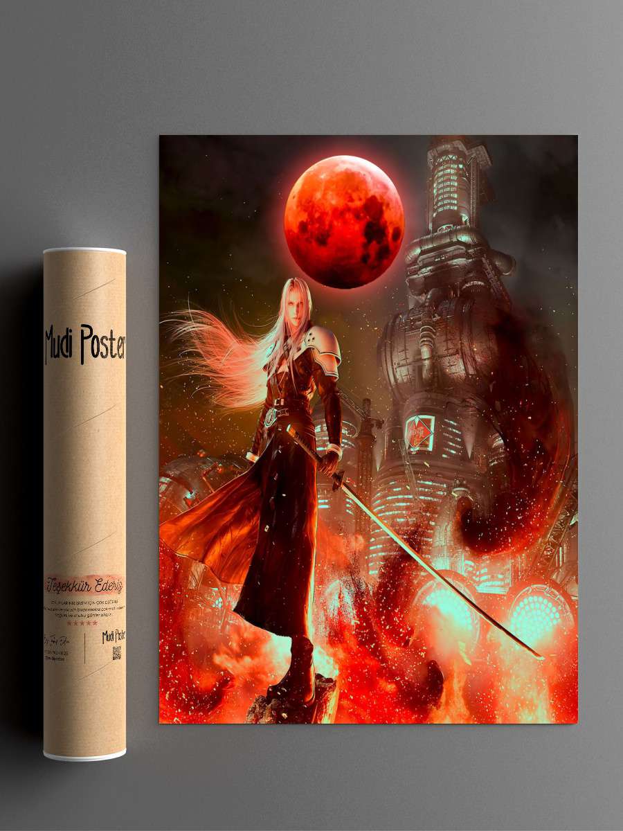 Final Fantasy Gaming Moon Anime Poster Çerçevesiz Yüksek Kalite Anime Duvar Poster