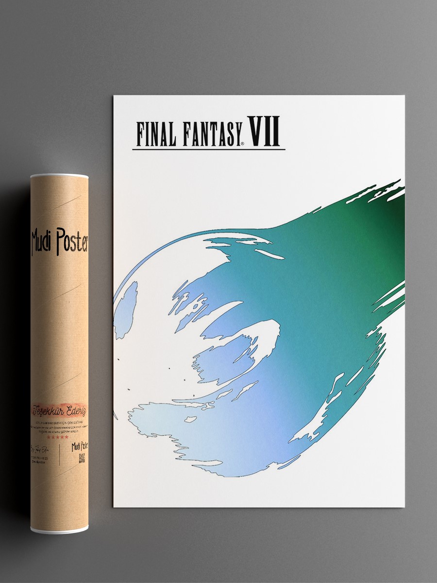 Final Fantasy VII Anime Poster Çerçevesiz Yüksek Kalite Anime Duvar Poster