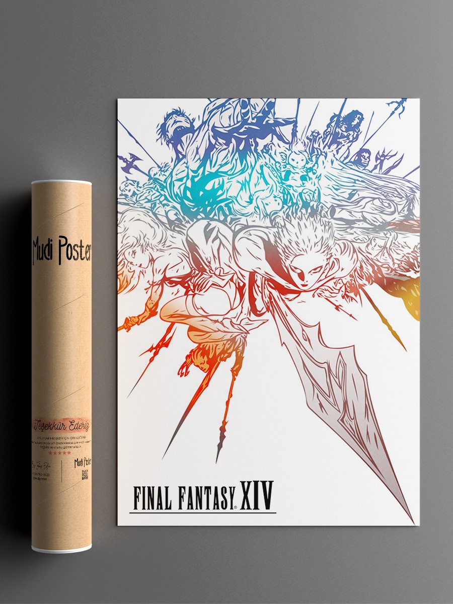 Final Fantasy XIV Anime Poster Çerçevesiz Yüksek Kalite Anime Duvar Poster