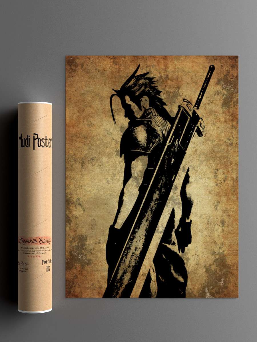Final Fantasy Zack Fair Anime Poster Çerçevesiz Yüksek Kalite Anime Duvar Poster