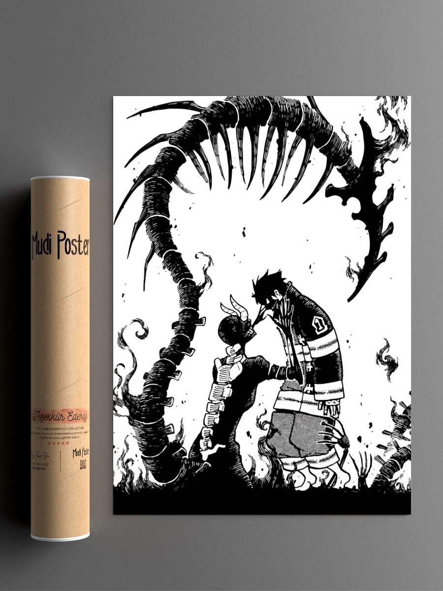 Fire Force Anime Poster Çerçevesiz Yüksek Kalite Anime Duvar Poster