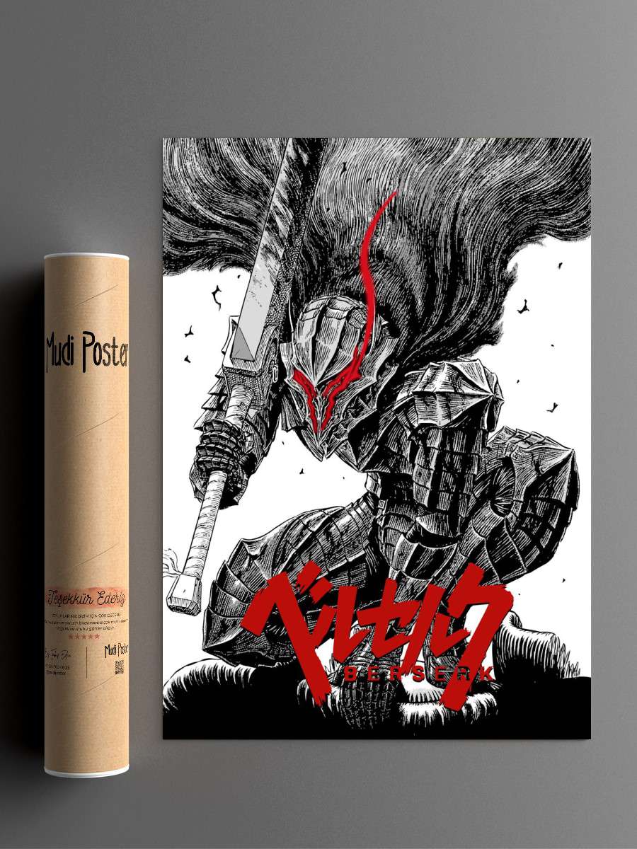 Flame eye Berserk armor Anime Poster Çerçevesiz Yüksek Kalite Anime Duvar Poster