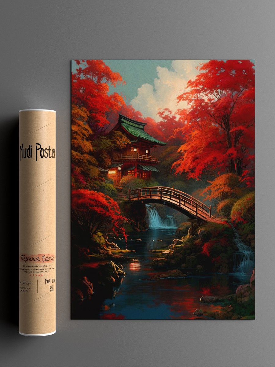 Flowing River Anime Poster Çerçevesiz Yüksek Kalite Anime Duvar Poster