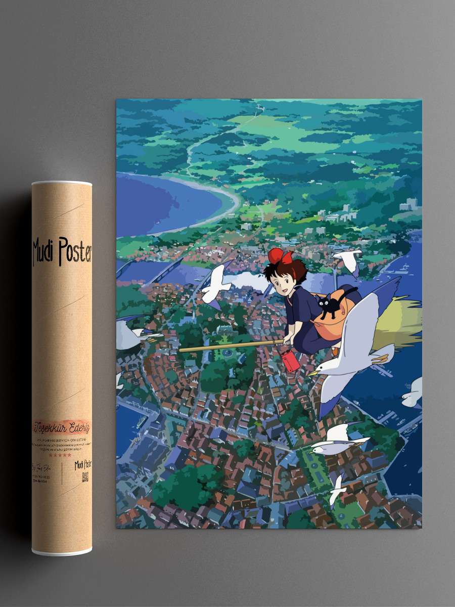 fly kiki delivery Anime Poster Çerçevesiz Yüksek Kalite Anime Duvar Poster