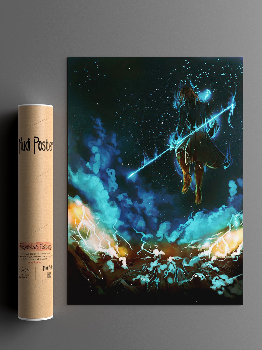Flying Over The Hill Anime Poster Çerçevesiz Yüksek Kalite Anime Duvar Poster