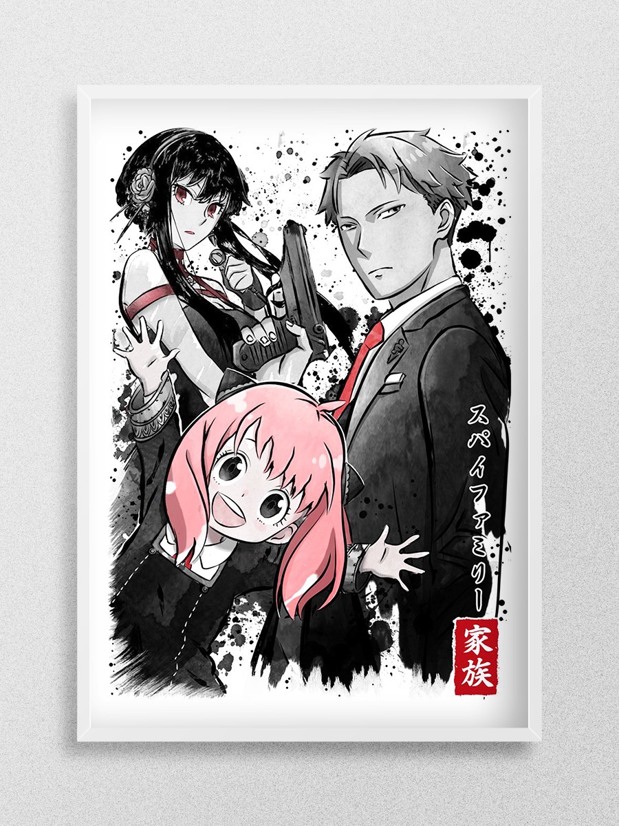 Forger family sumi e Anime Poster Çerçevesiz Yüksek Kalite Anime Duvar Poster