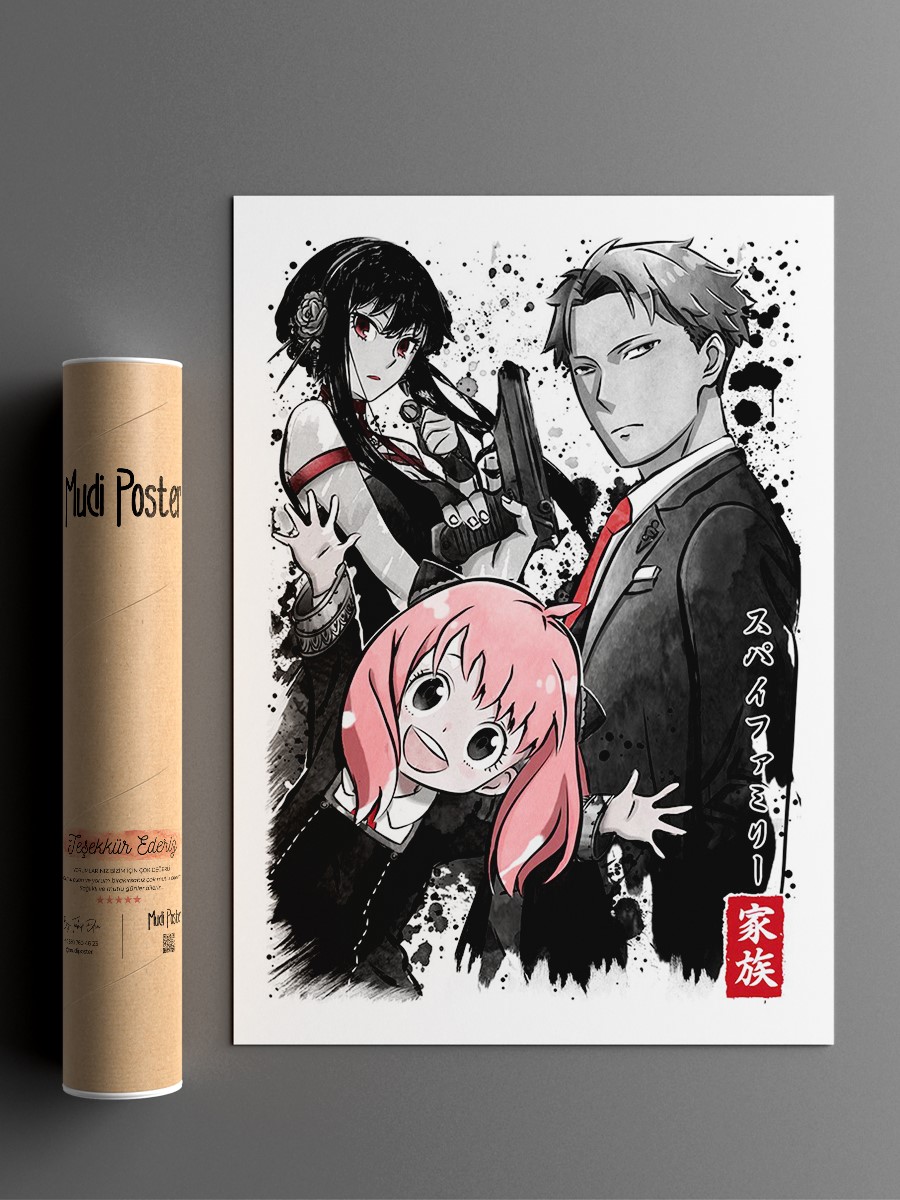 Forger family sumi e Anime Poster Çerçevesiz Yüksek Kalite Anime Duvar Poster
