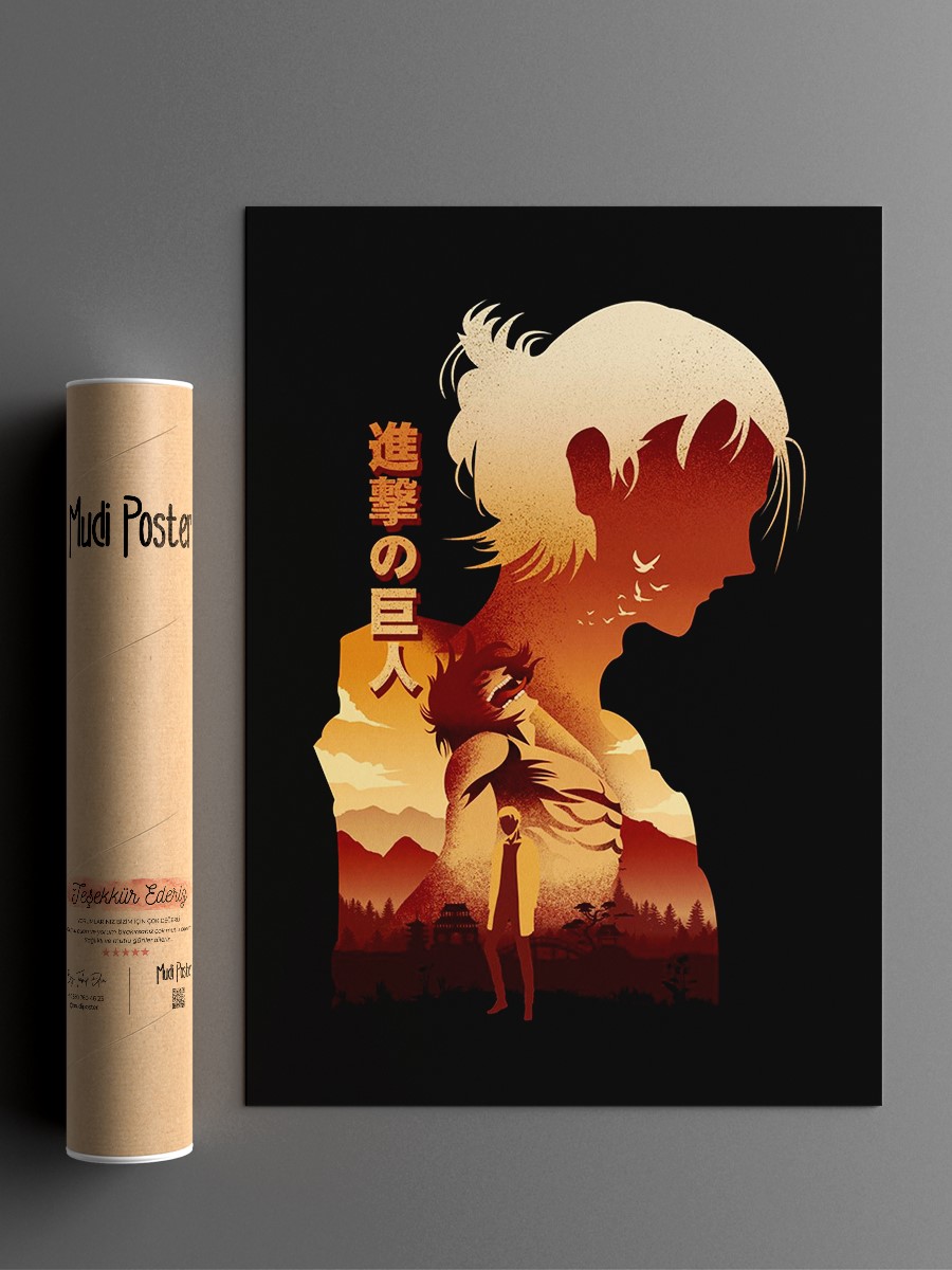 Founding Titan Eren Anime Poster Çerçevesiz Yüksek Kalite Anime Duvar Poster