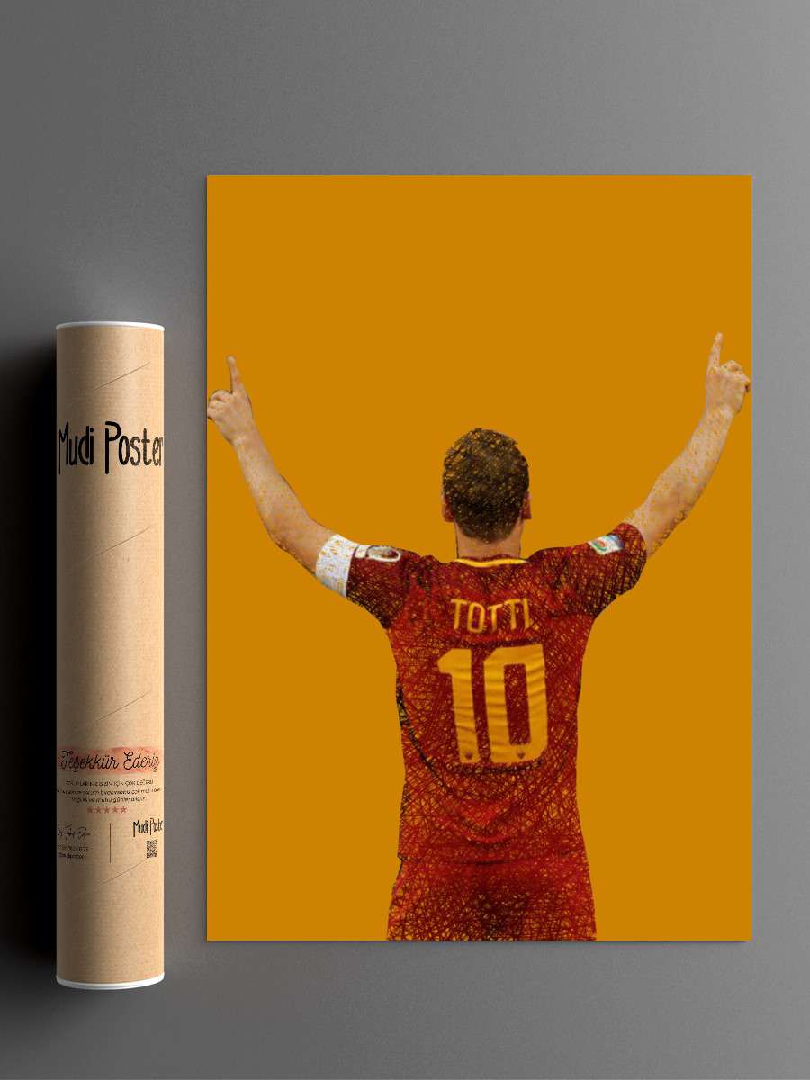 Francesco Totti Futbol Poster Çerçevesiz Yüksek Kalite Futbolcu Duvar Poster