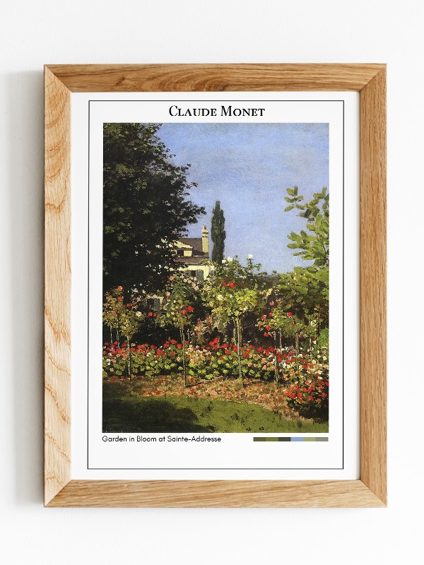 Claude Monet Garden in Bloom at Sainte-Addresse Poster