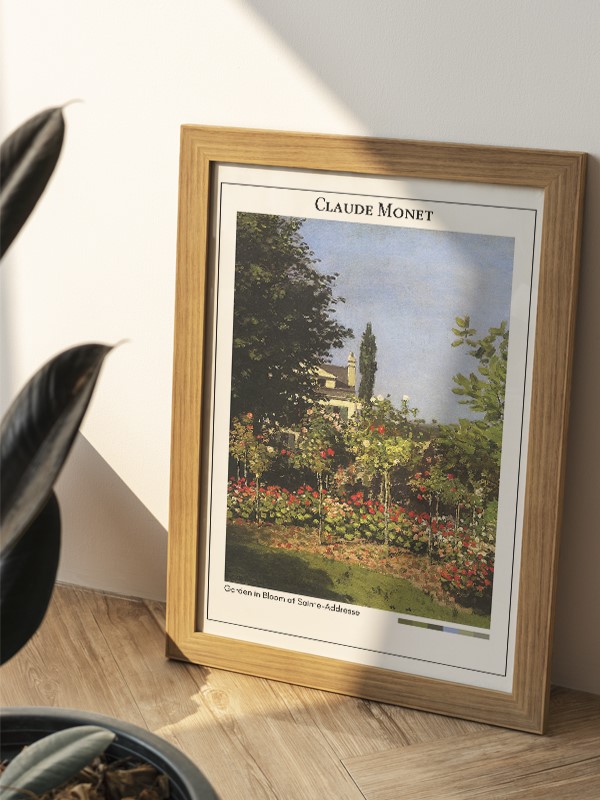 Claude Monet Garden in Bloom at Sainte-Addresse Poster