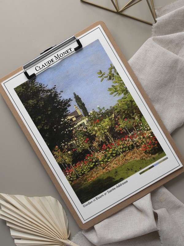 Claude Monet Garden in Bloom at Sainte-Addresse Poster