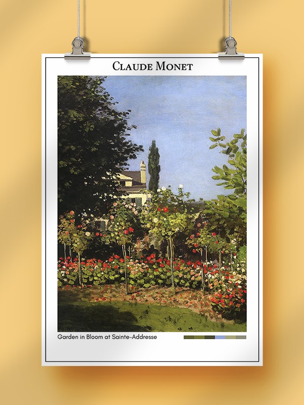 Claude Monet Garden in Bloom at Sainte-Addresse Poster