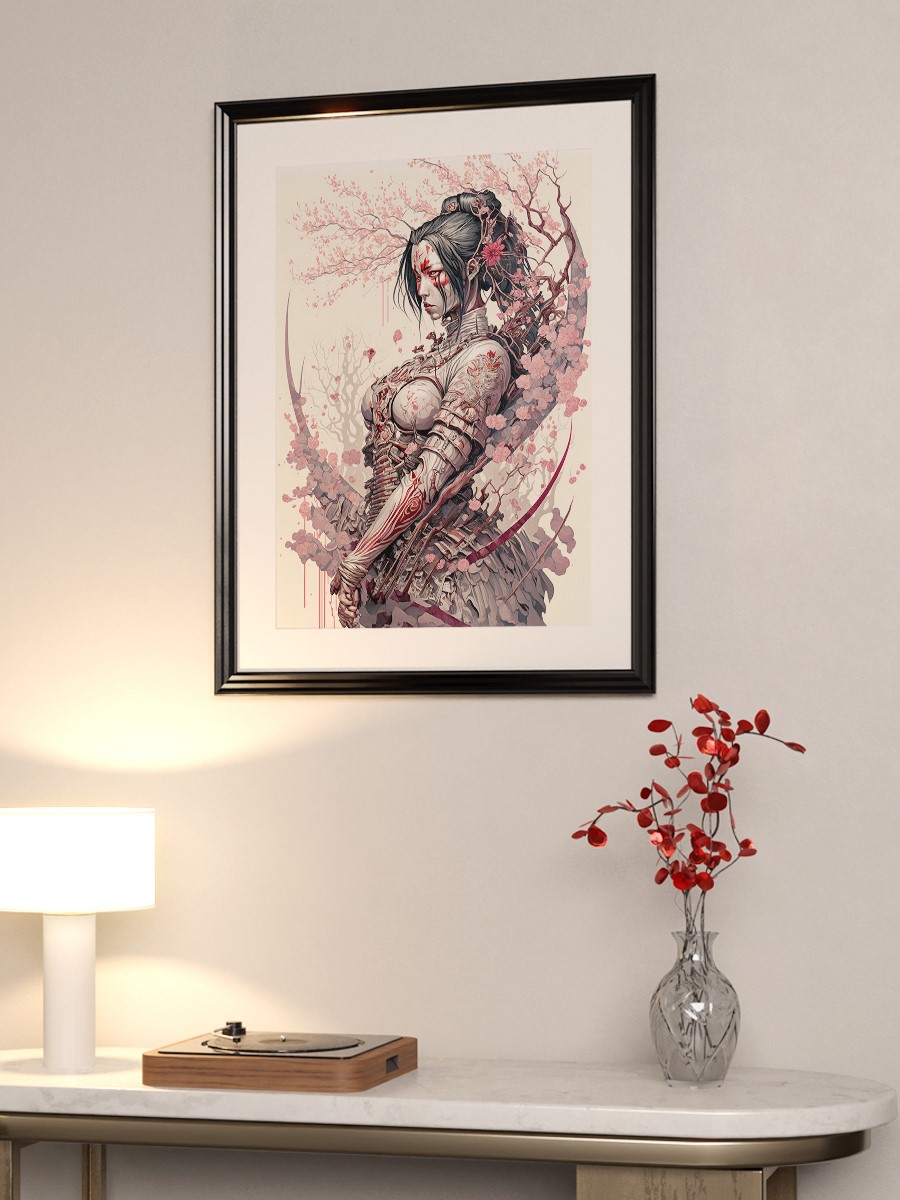 Geisha Samurai Anime Poster Çerçevesiz Yüksek Kalite Anime Duvar Poster