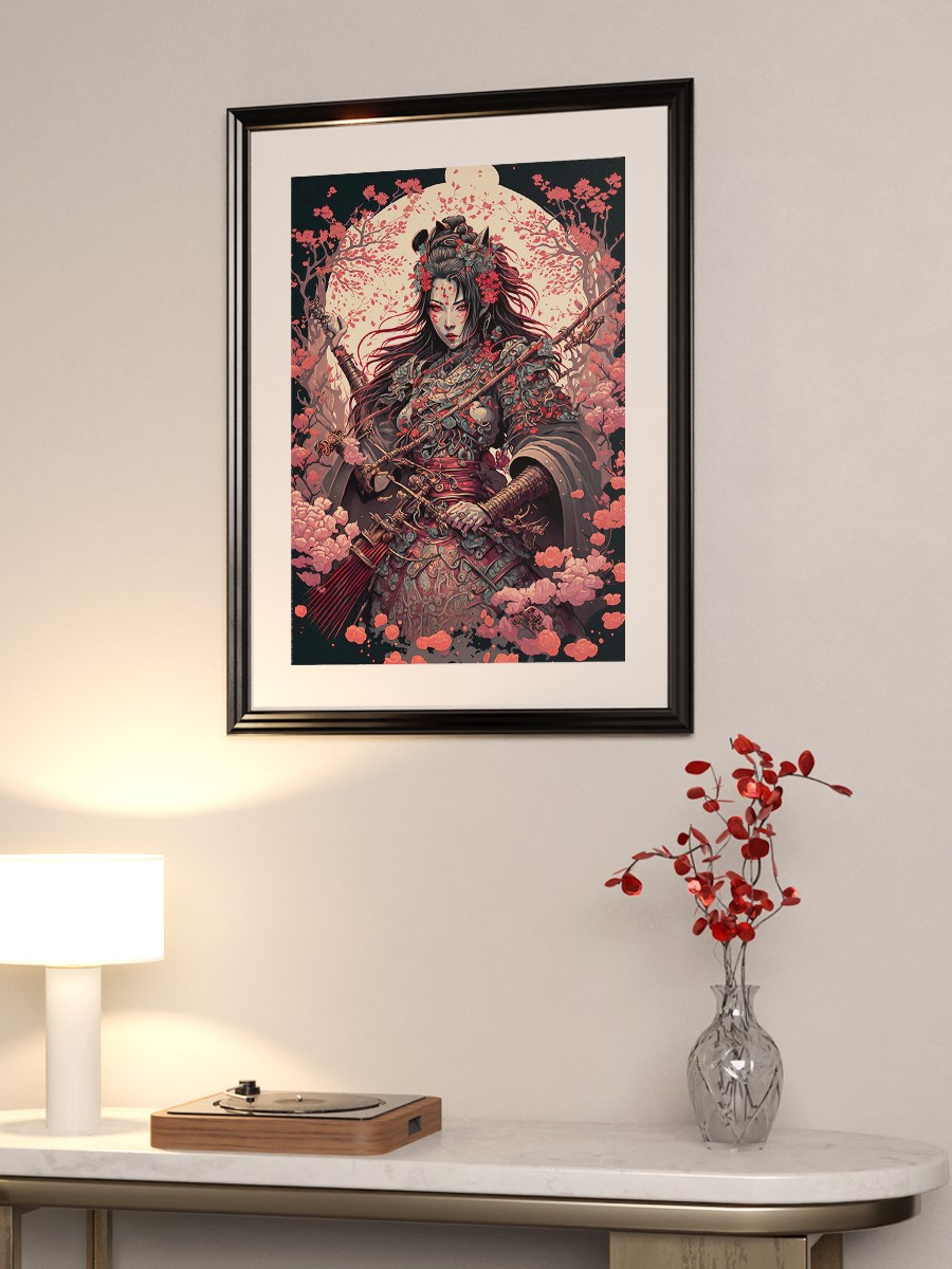 Geisha Samurai Anime Poster Çerçevesiz Yüksek Kalite Anime Duvar Poster