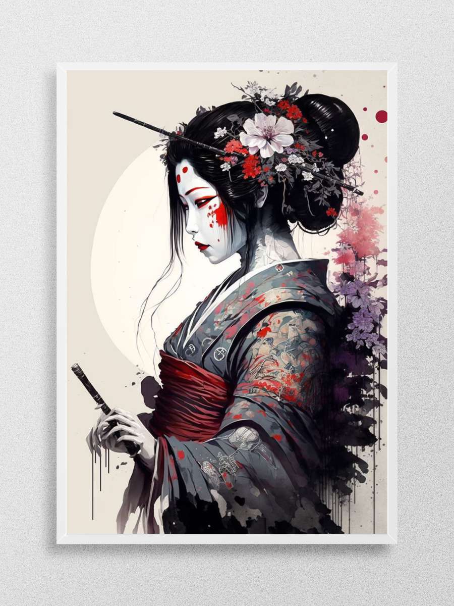 Geisha Samurai Anime Poster Çerçevesiz Yüksek Kalite Anime Duvar Poster