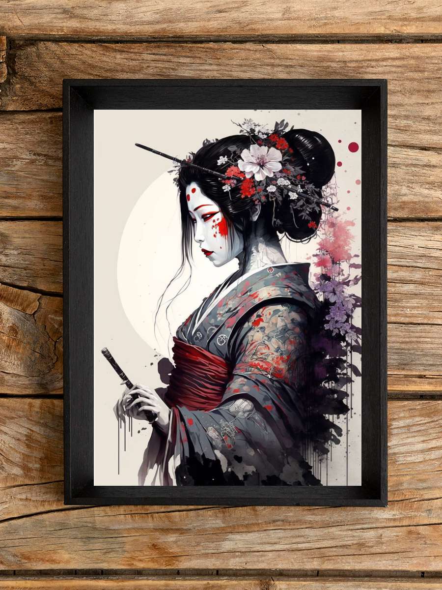 Geisha Samurai Anime Poster Çerçevesiz Yüksek Kalite Anime Duvar Poster